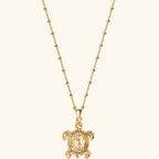 Intuitive Wisdom - Multi Symbol Chakra Turtle Necklace
