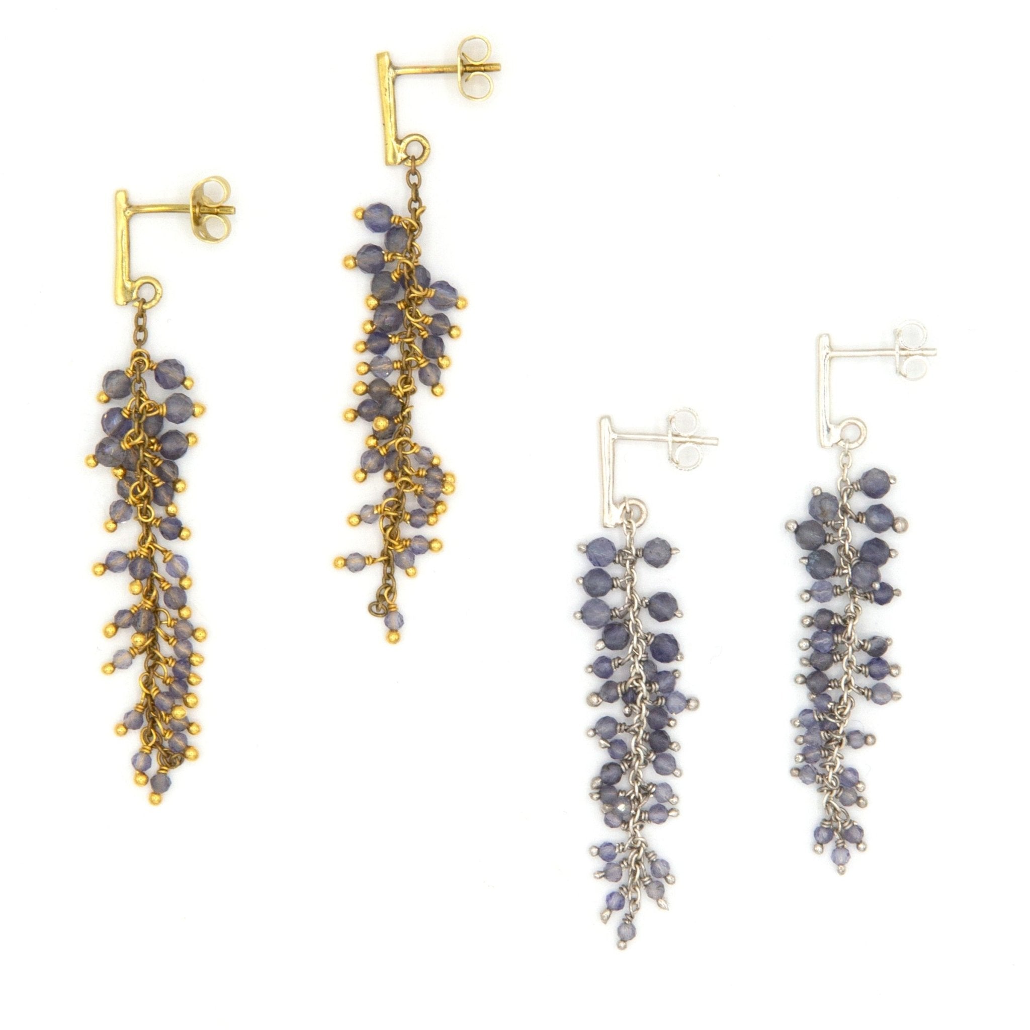 Iolite Cluster Earrings by Fair Anita