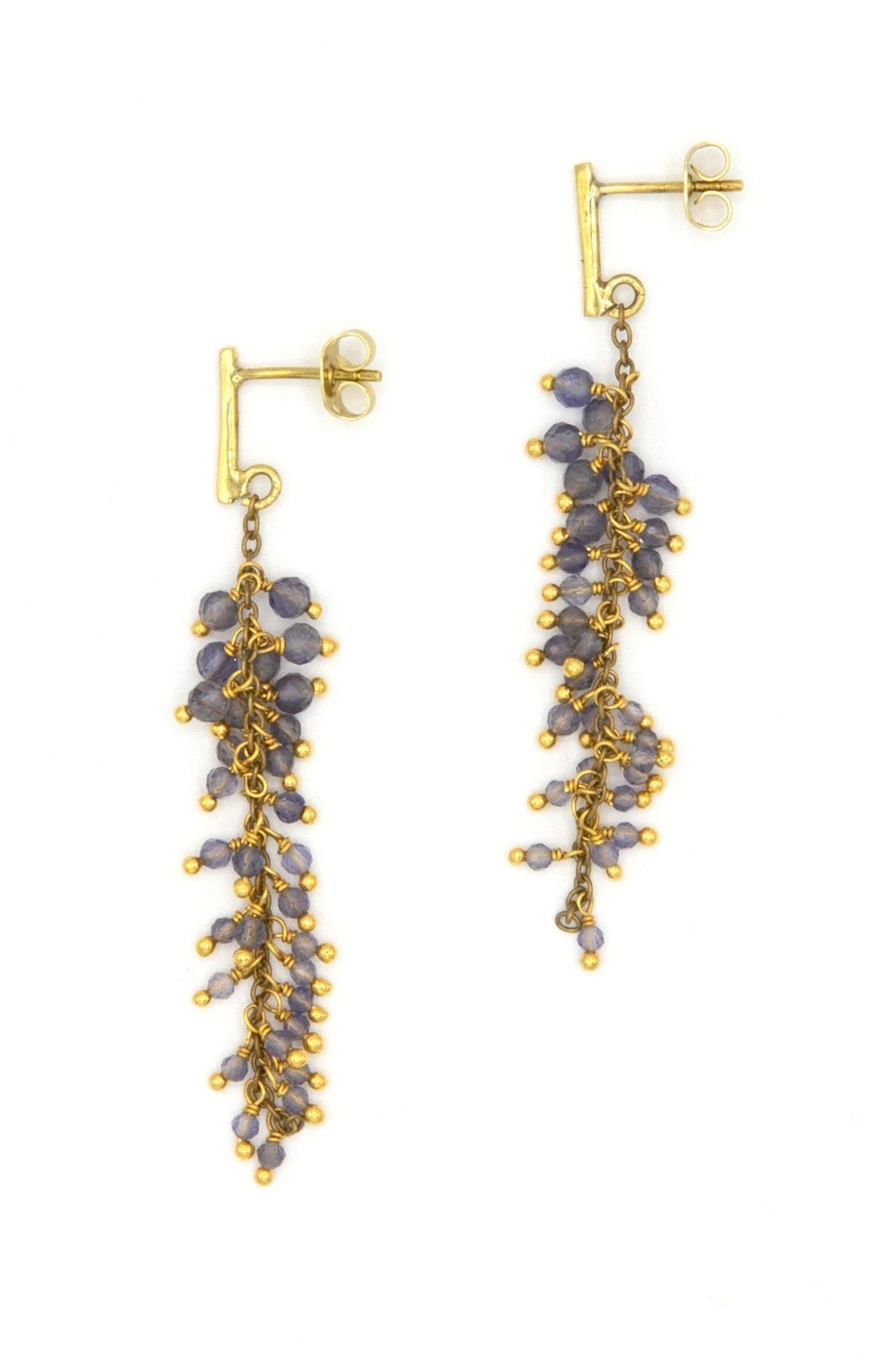 Iolite Cluster Earrings by Fair Anita