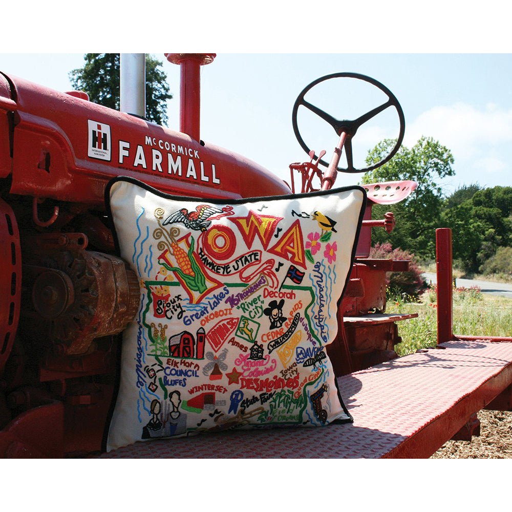 Iowa Hand - Embroidered Pillow Pillows La Vie Bien Iowa Hand - Embroidered Pillow