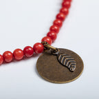 Iraqi Leaf Charm Beaded Necklace Necklaces - Fashion La Vie Bien Iraqi Leaf Charm Beaded Necklace