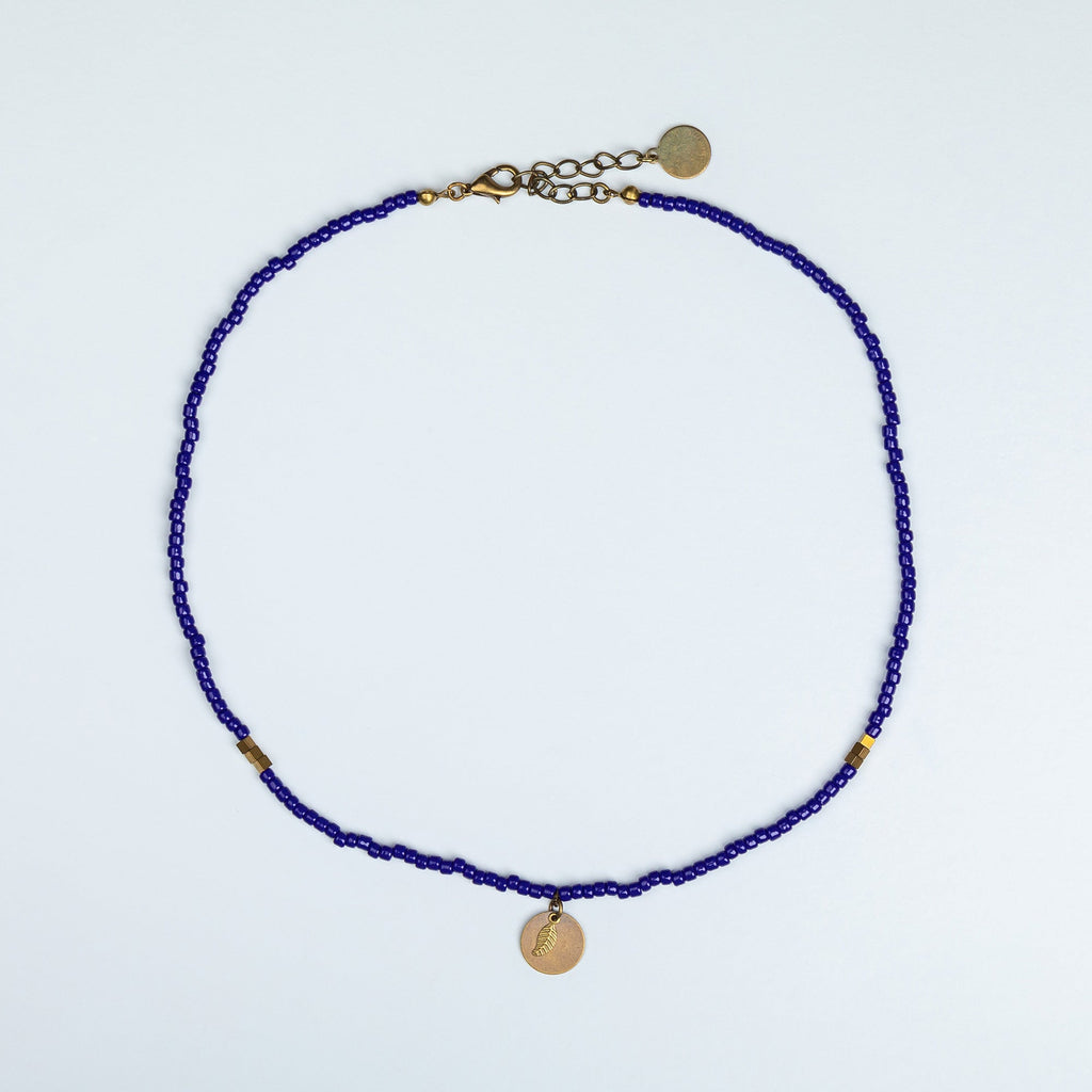 Iraqi Leaf Charm Beaded Necklace Necklaces - Fashion La Vie Bien Iraqi Leaf Charm Beaded Necklace