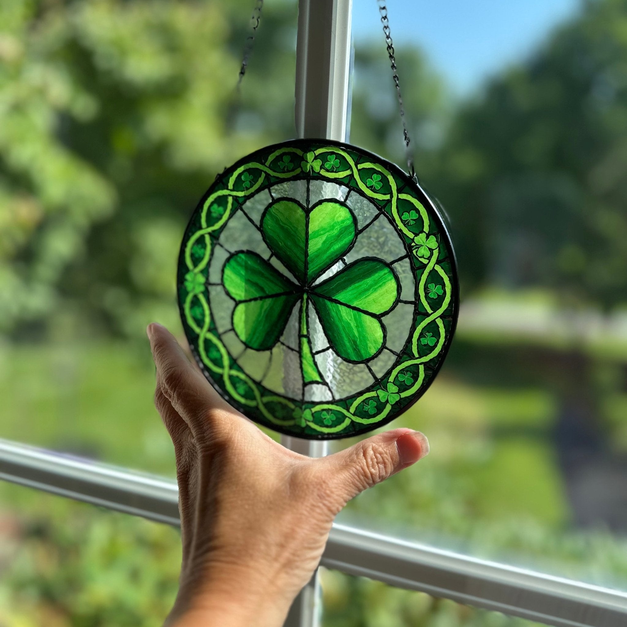 Ireland Forever Shamrock Stained Glass Gift Gifts La Vie Bien Ireland Forever Shamrock Stained Glass Gift