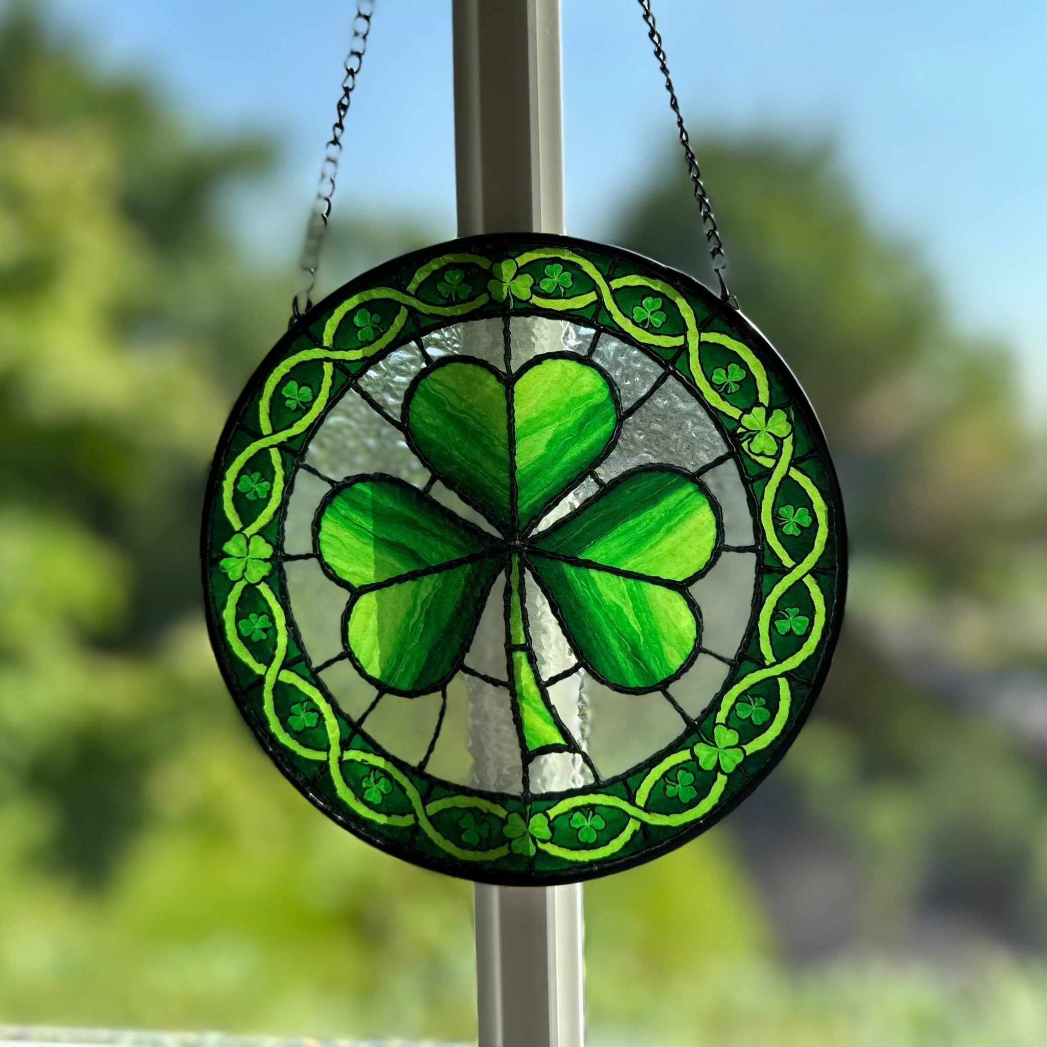 Ireland Forever Shamrock Stained Glass Gift Gifts La Vie Bien Ireland Forever Shamrock Stained Glass Gift