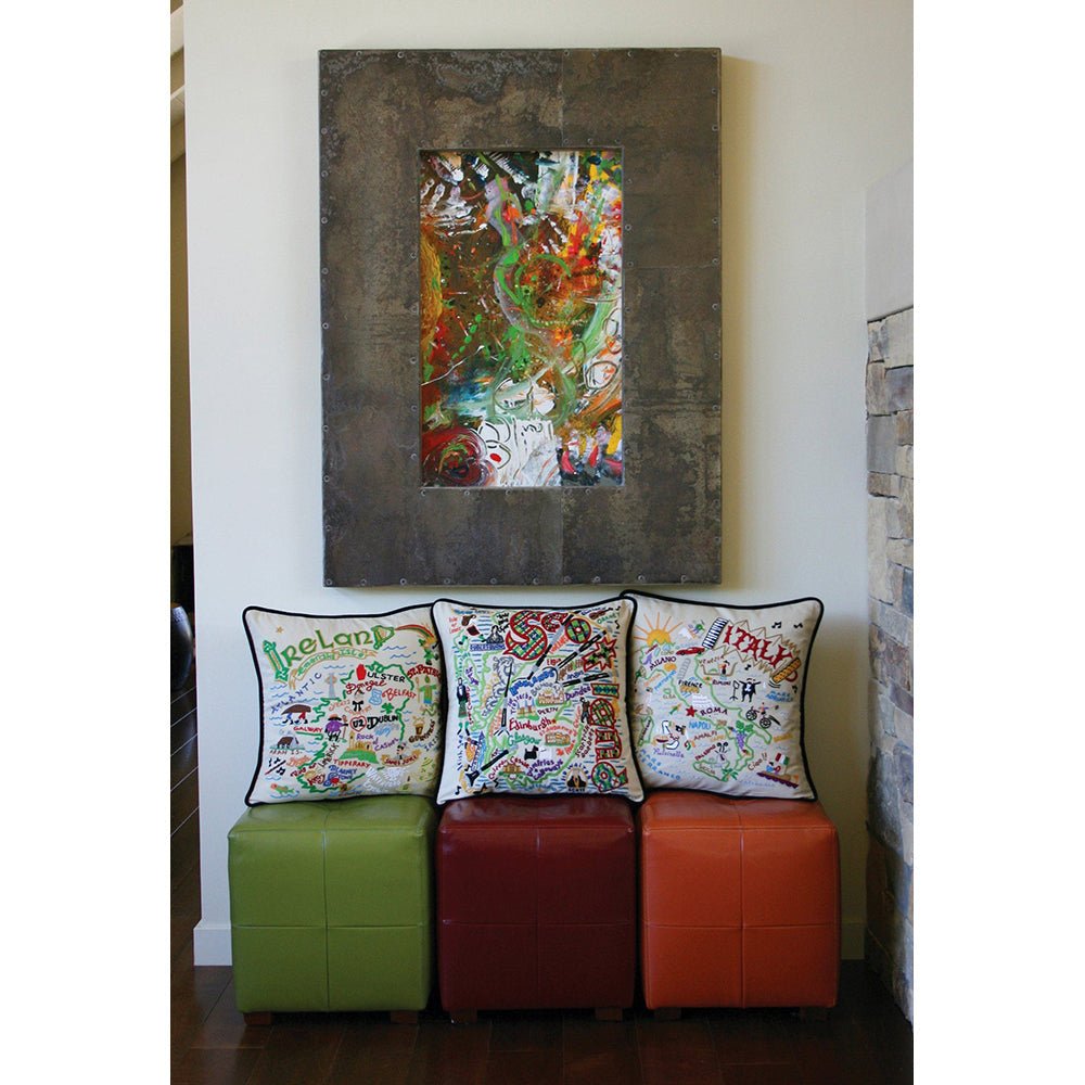 Ireland Hand - Embroidered Pillow Pillows La Vie Bien Ireland Hand - Embroidered Pillow