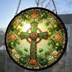 Ireland's Celtic Cross Stained Glass Suncatcher Gift Gifts La Vie Bien Ireland's Celtic Cross Stained Glass Suncatcher Gift