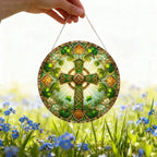 Ireland's Celtic Cross Stained Glass Suncatcher Gift Gifts La Vie Bien Ireland's Celtic Cross Stained Glass Suncatcher Gift