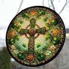 Ireland's Celtic Cross Stained Glass Suncatcher Gift Gifts La Vie Bien Ireland's Celtic Cross Stained Glass Suncatcher Gift
