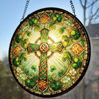 Ireland's Celtic Cross Stained Glass Suncatcher Gift Gifts La Vie Bien Ireland's Celtic Cross Stained Glass Suncatcher Gift