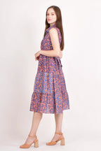 Irina Embroidered Tiered Midi Dress by Raas