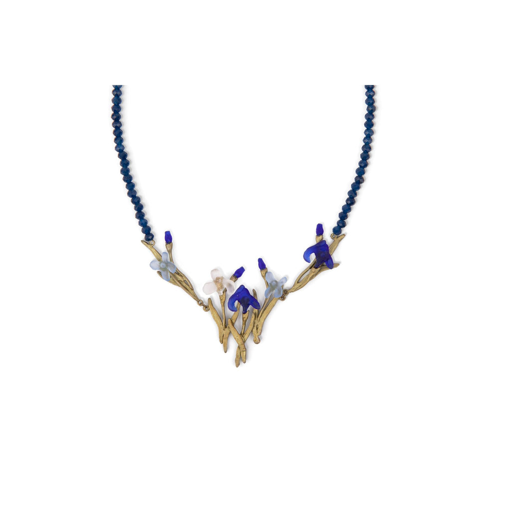 Irises Lapis & Glass Statement Necklace JEWELRY La Vie Bien Irises Lapis & Glass Statement Necklace