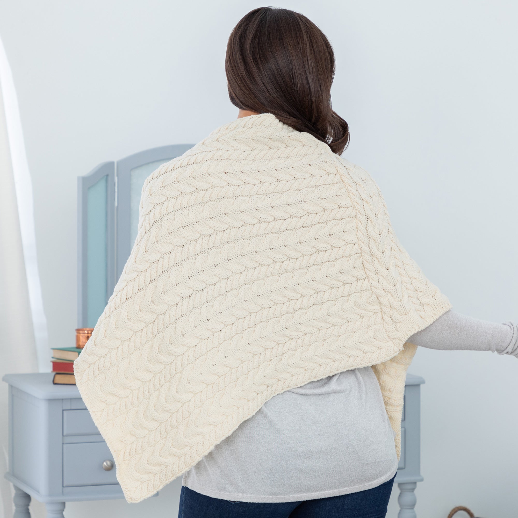 Irish Aran Wool Poncho Sweaters & Cardigans La Vie Bien Irish Aran Wool Poncho