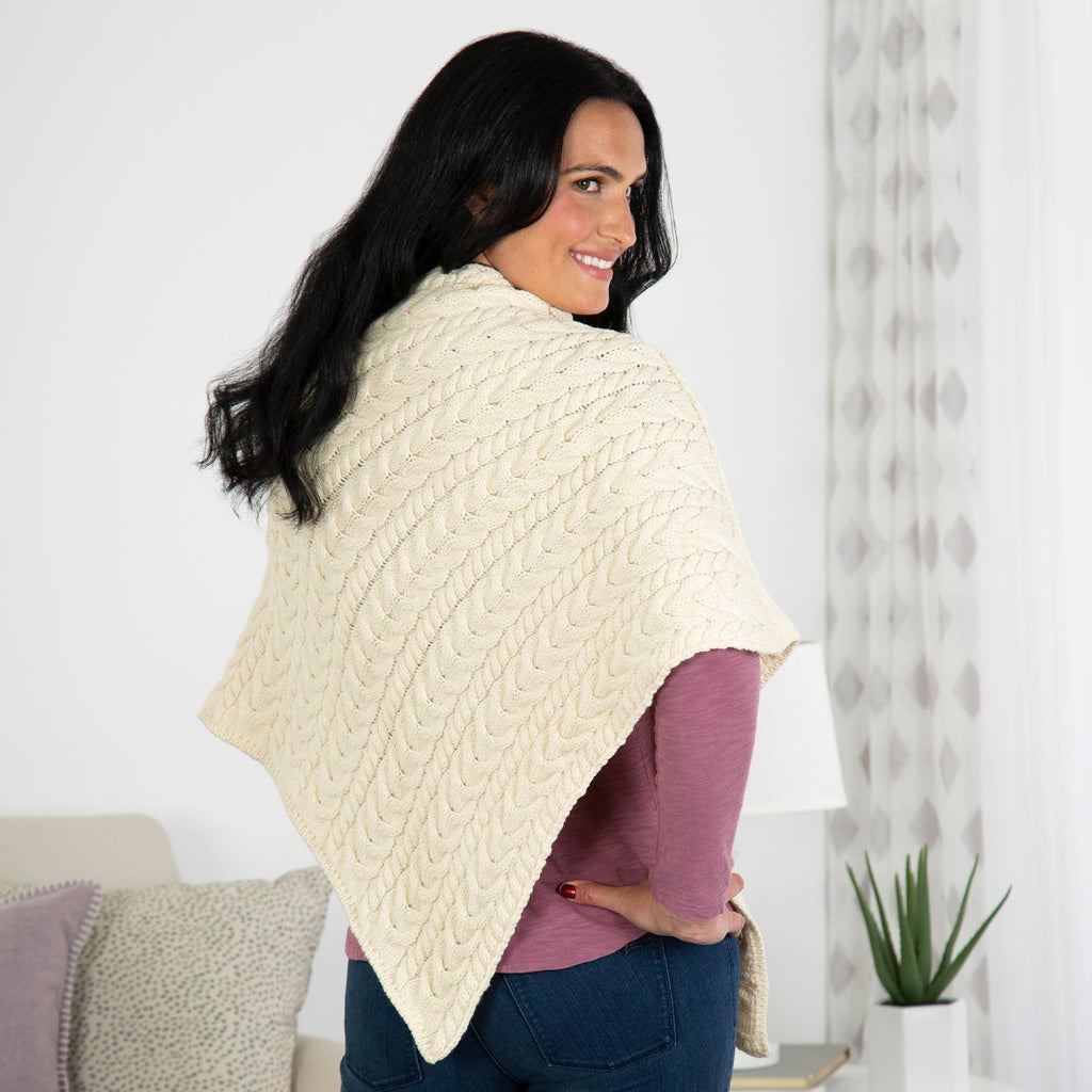 Irish Aran Wool Poncho Sweaters & Cardigans La Vie Bien Irish Aran Wool Poncho