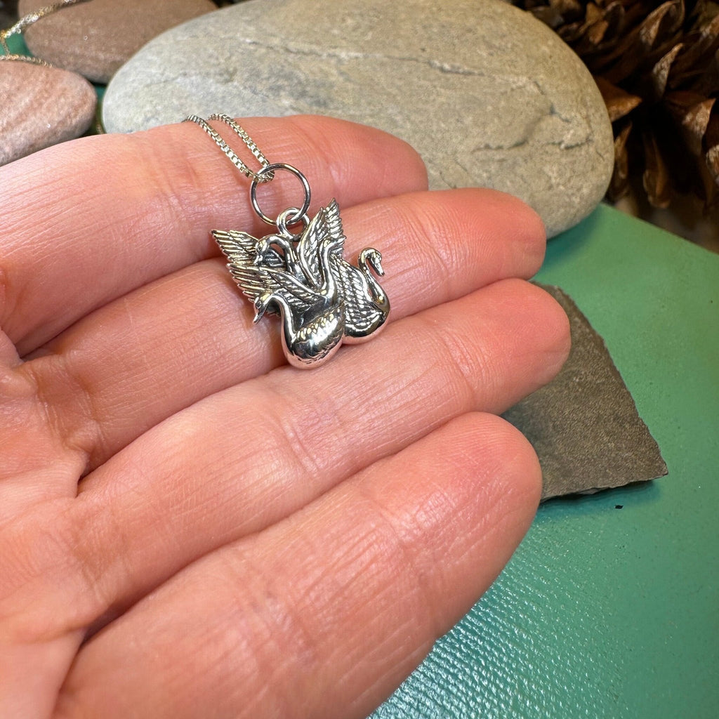 Irish Children of Lir Swan Necklace in Sterling Silver Pendant La Vie Bien Irish Children of Lir Swan Necklace in Sterling Silver