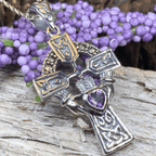 Irish Claddagh Celtic Cross Necklace in Sterling Silver Pendant La Vie Bien Irish Claddagh Celtic Cross Necklace in Sterling Silver