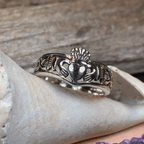 Irish Claddagh Chevron Ring in Sterling Silver Ring La Vie Bien Irish Claddagh Chevron Ring in Sterling Silver