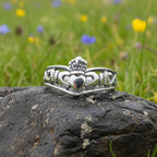 Irish Claddagh Chevron Ring in Sterling Silver Ring La Vie Bien Irish Claddagh Chevron Ring in Sterling Silver