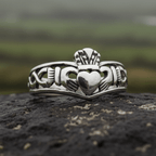 Irish Claddagh Chevron Ring in Sterling Silver Ring La Vie Bien Irish Claddagh Chevron Ring in Sterling Silver