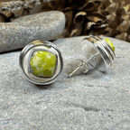 Irish Connemara Marble Celtic Spiral Post Earrings in Sterling Silver Post Earrings La Vie Bien Irish Connemara Marble Celtic Spiral Post Earrings in Sterling Silver