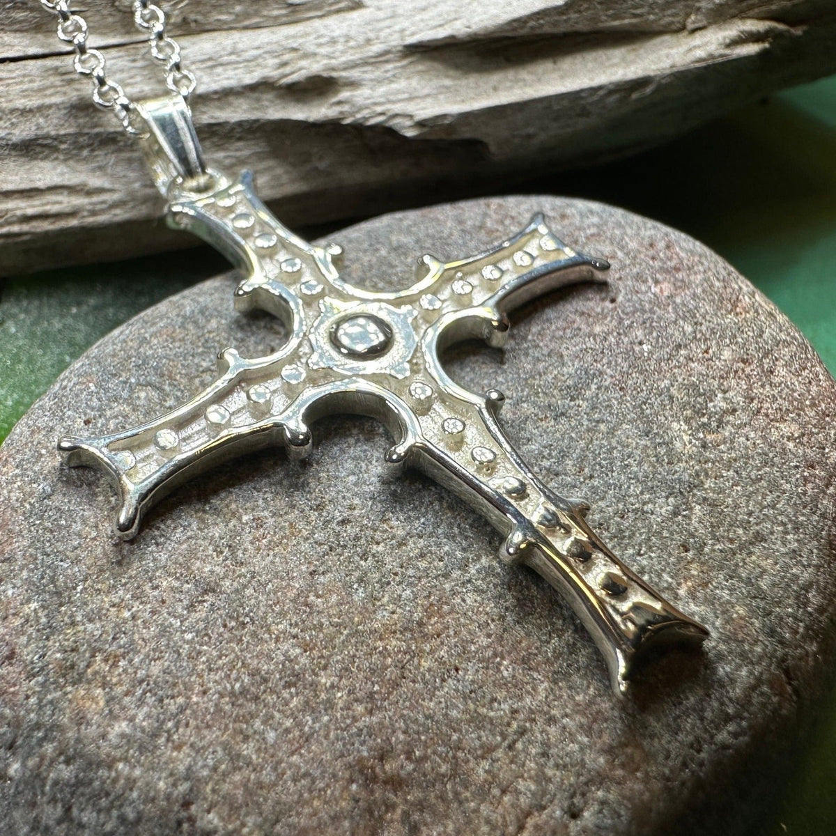 Irish Cross of Cong Necklace in Sterling Silver Pendant La Vie Bien Irish Cross of Cong Necklace in Sterling Silver