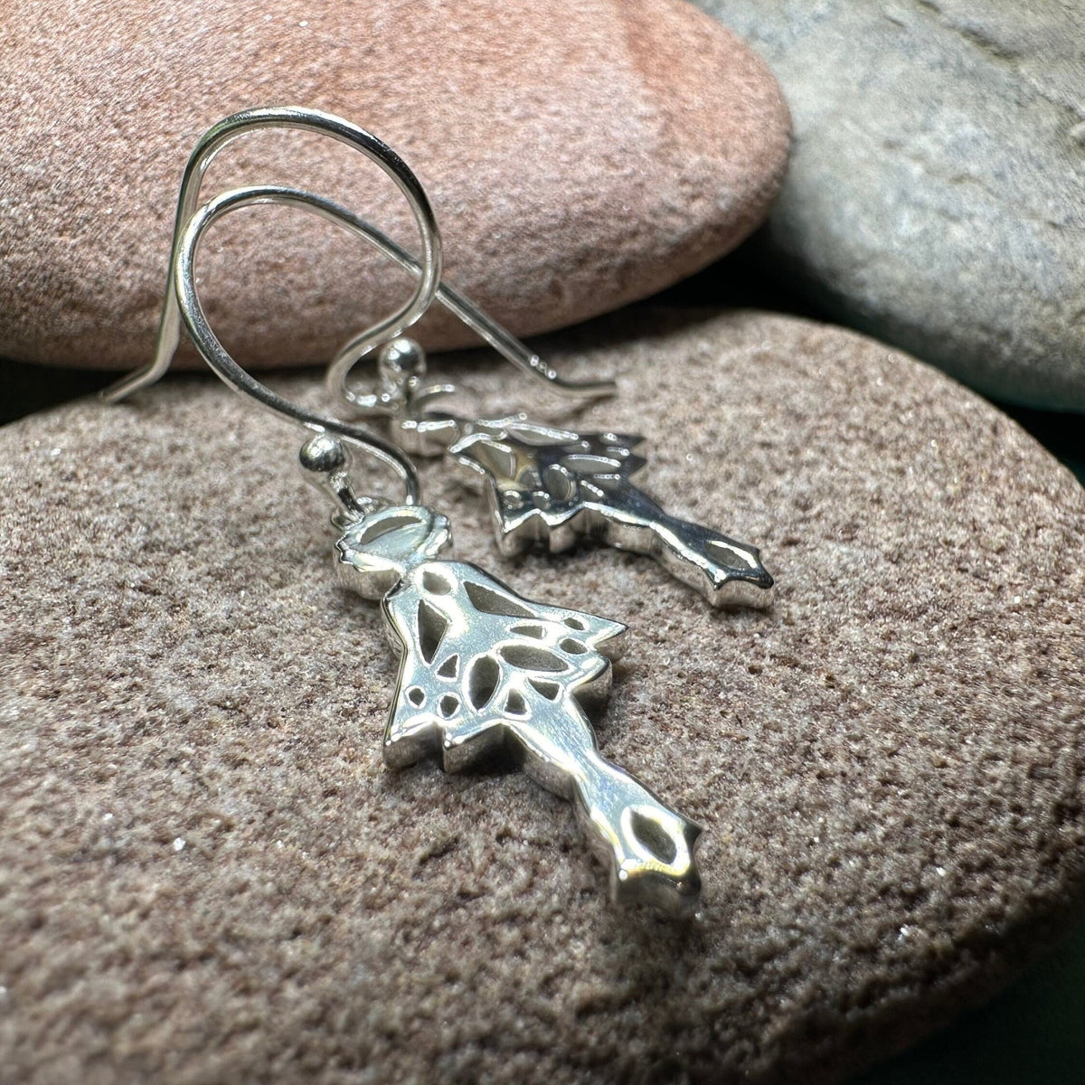 Irish Dancer Earrings in Sterling Silver Dangle Earrings La Vie Bien Irish Dancer Earrings in Sterling Silver