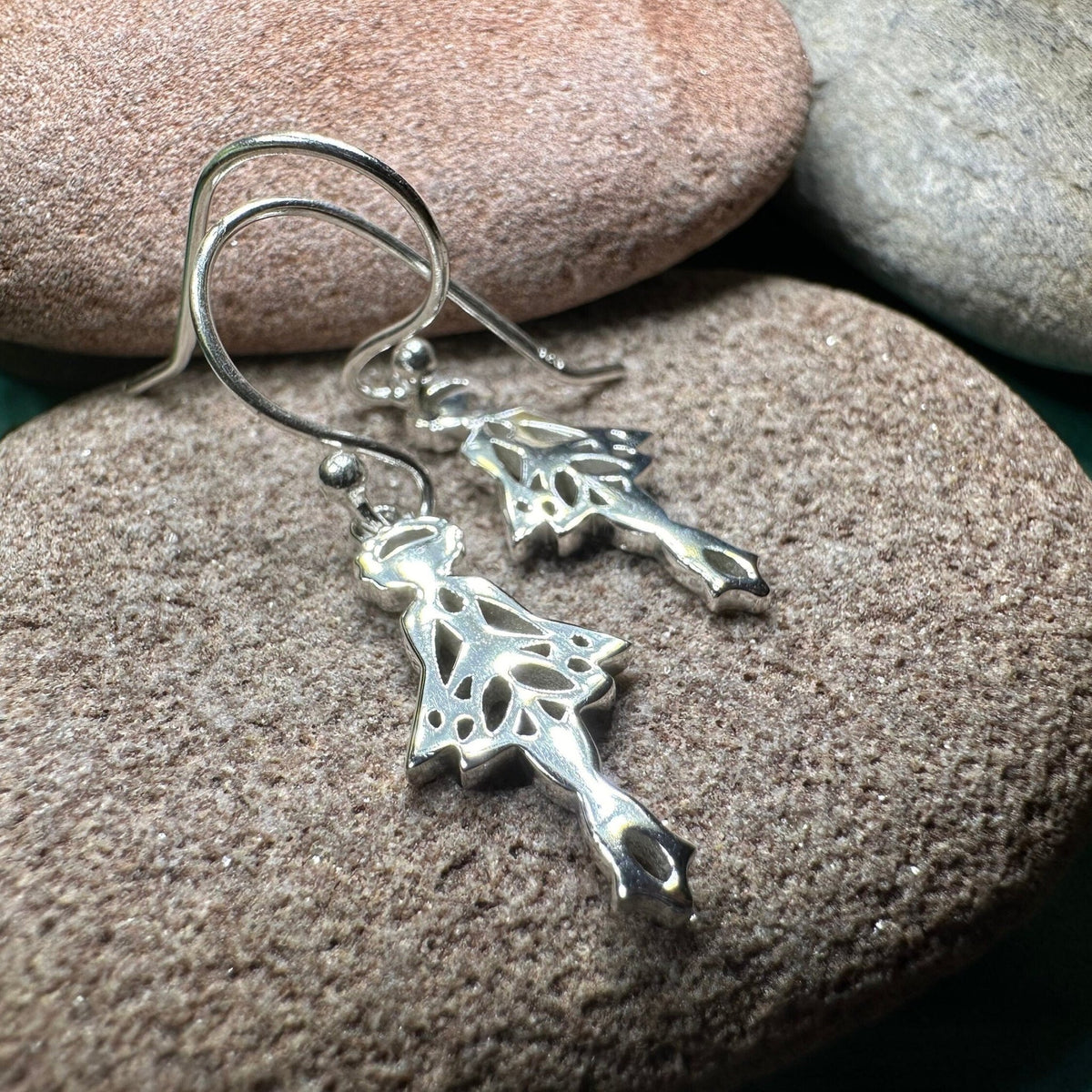 Irish Dancer Earrings in Sterling Silver Dangle Earrings La Vie Bien Irish Dancer Earrings in Sterling Silver