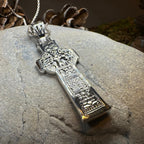 Irish Durrow Celtic Cross Necklace in Sterling Silver Pendant La Vie Bien Irish Durrow Celtic Cross Necklace in Sterling Silver