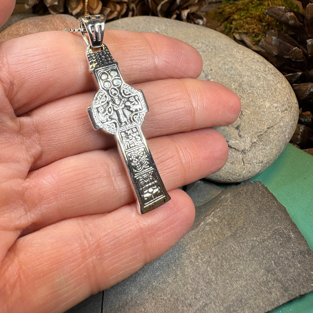 Irish Durrow Celtic Cross Necklace in Sterling Silver Pendant La Vie Bien Irish Durrow Celtic Cross Necklace in Sterling Silver