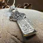 Irish Durrow Celtic Cross Necklace in Sterling Silver Pendant La Vie Bien Irish Durrow Celtic Cross Necklace in Sterling Silver