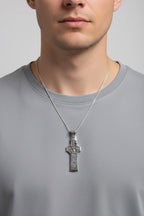 Irish Durrow Celtic Cross Necklace in Sterling Silver Pendant La Vie Bien Irish Durrow Celtic Cross Necklace in Sterling Silver