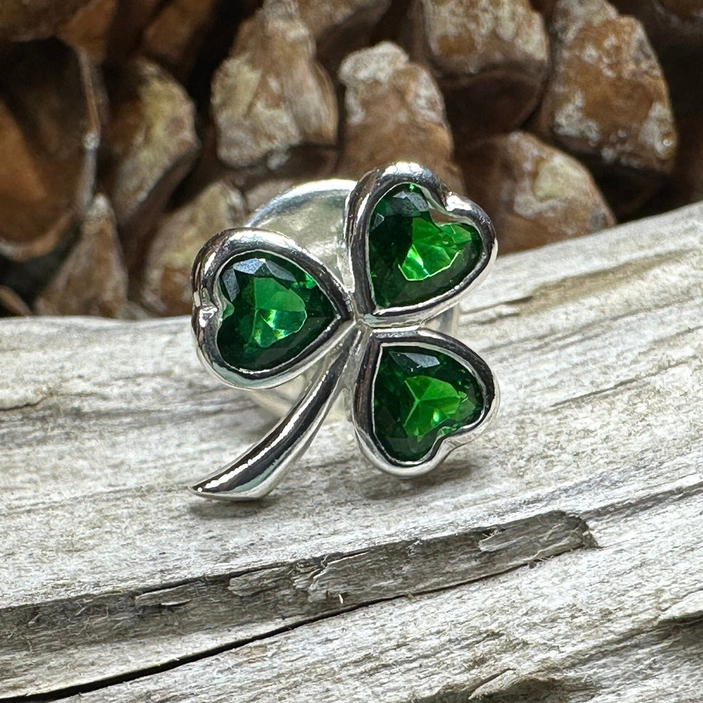 Irish Emerald Shamrock Lapel Pin La Vie Bien Irish Emerald Shamrock Lapel Pin