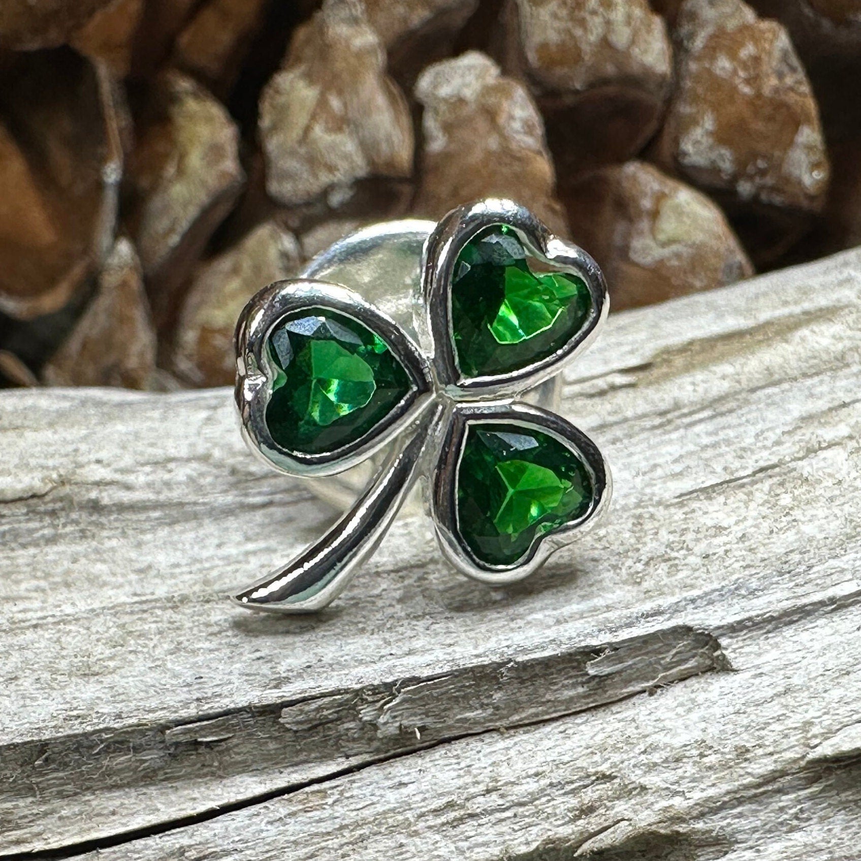 Irish Emerald Shamrock Lapel Pin La Vie Bien Irish Emerald Shamrock Lapel Pin