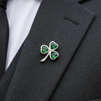 Irish Emerald Shamrock Lapel Pin La Vie Bien Irish Emerald Shamrock Lapel Pin