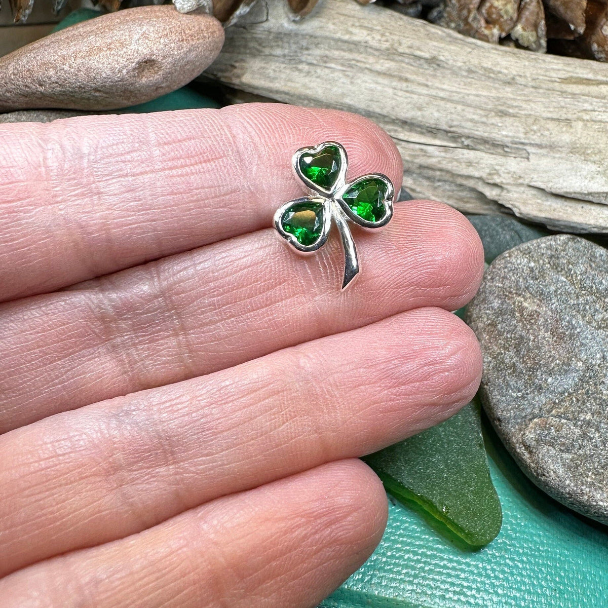Irish Emerald Shamrock Lapel Pin La Vie Bien Irish Emerald Shamrock Lapel Pin