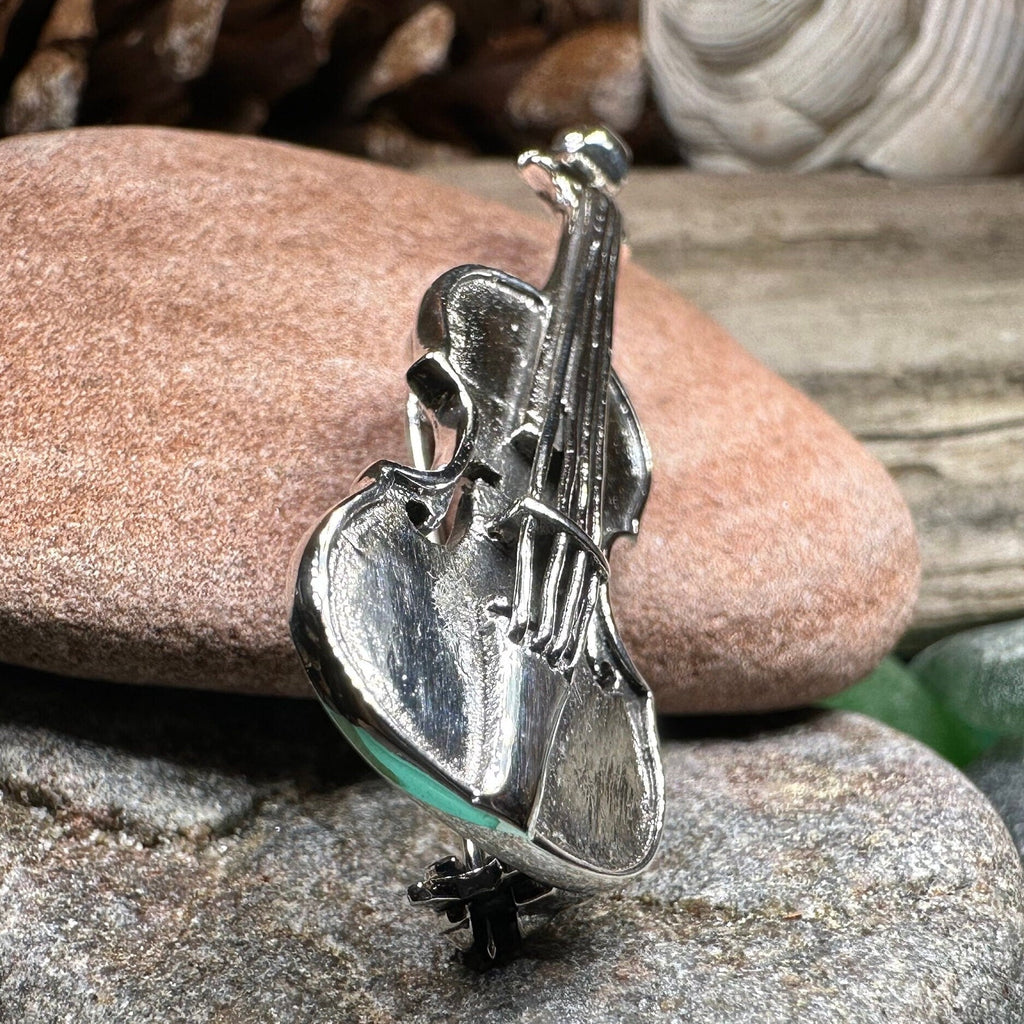 Irish Fiddle Sterling Silver Brooch Brooch La Vie Bien Irish Fiddle Sterling Silver Brooch