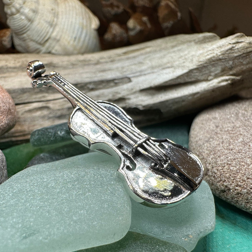 Irish Fiddle Sterling Silver Brooch Brooch La Vie Bien Irish Fiddle Sterling Silver Brooch