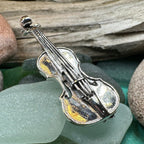 Irish Fiddle Sterling Silver Brooch Brooch La Vie Bien Irish Fiddle Sterling Silver Brooch