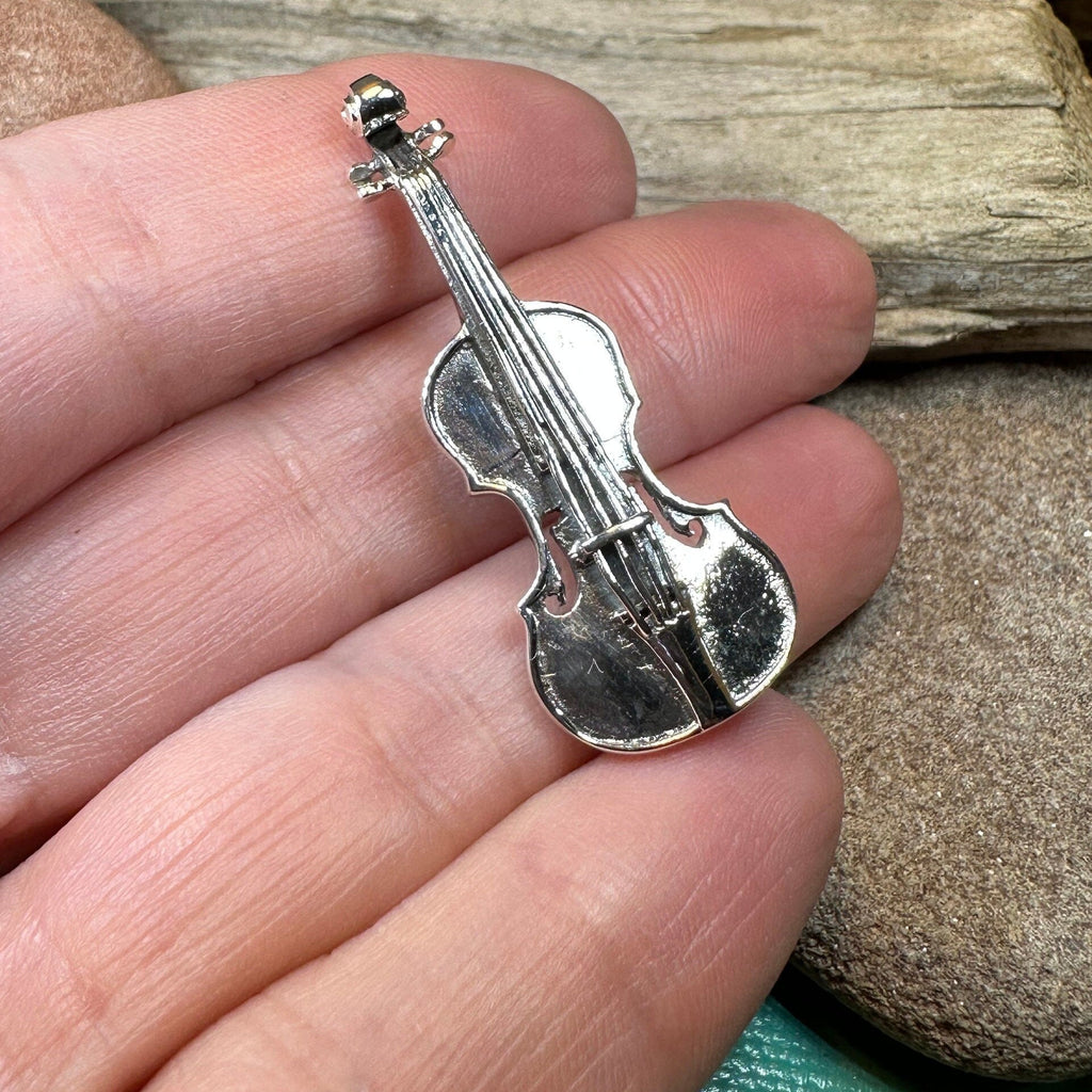 Irish Fiddle Sterling Silver Brooch Brooch La Vie Bien Irish Fiddle Sterling Silver Brooch