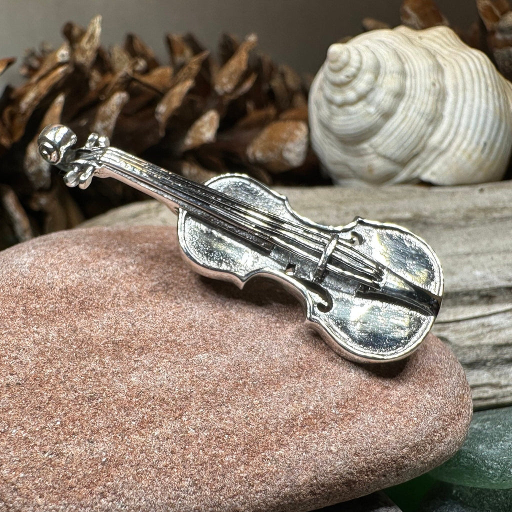 Irish Fiddle Sterling Silver Brooch Brooch La Vie Bien Irish Fiddle Sterling Silver Brooch