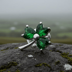 Irish Forever Shamrock Lapel Pin in Sterling Silver Brooch La Vie Bien Irish Forever Shamrock Lapel Pin in Sterling Silver