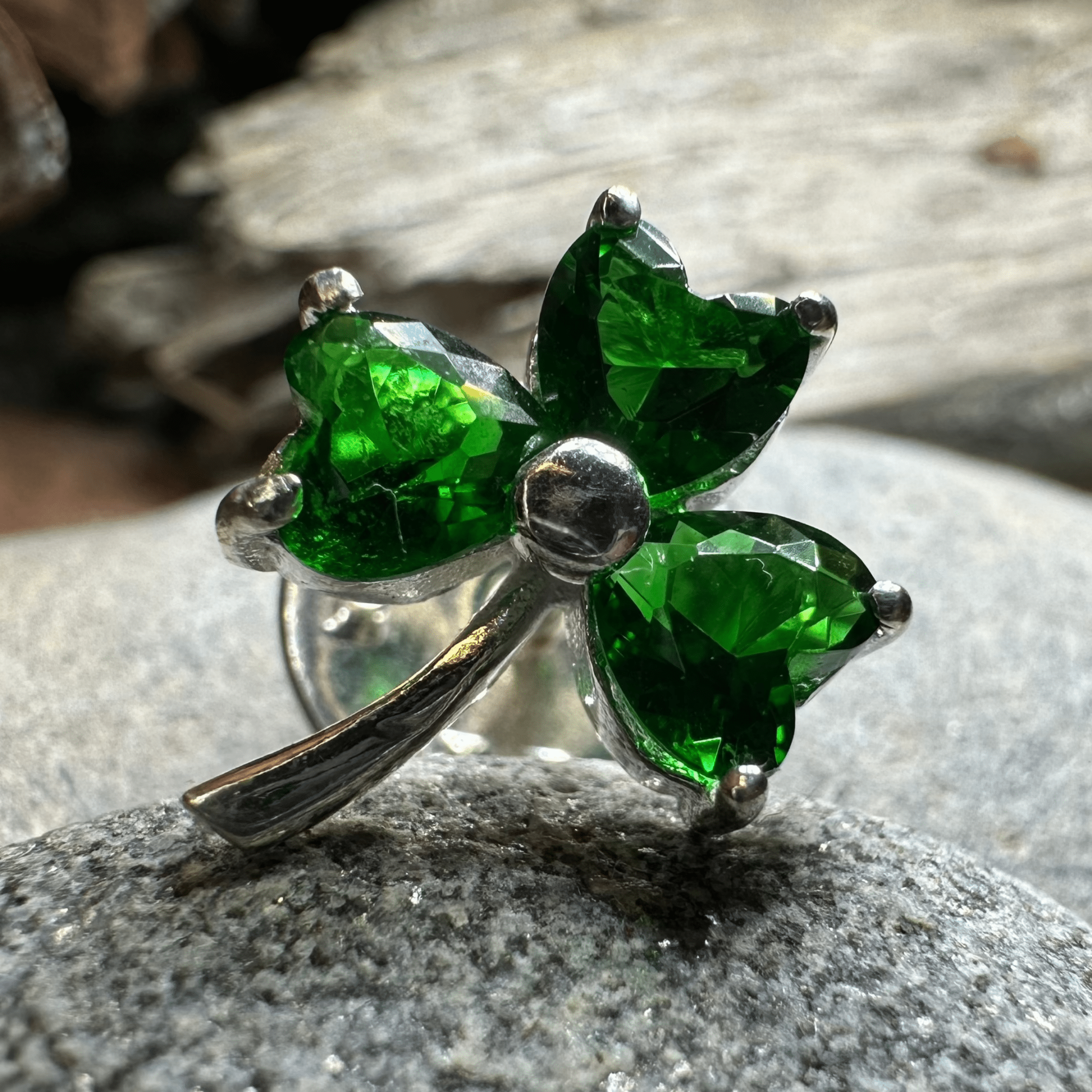 Irish Forever Shamrock Lapel Pin in Sterling Silver Brooch La Vie Bien Irish Forever Shamrock Lapel Pin in Sterling Silver
