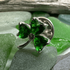 Irish Forever Shamrock Lapel Pin in Sterling Silver Brooch La Vie Bien Irish Forever Shamrock Lapel Pin in Sterling Silver