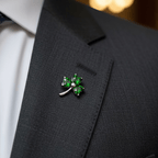 Irish Forever Shamrock Lapel Pin in Sterling Silver Brooch La Vie Bien Irish Forever Shamrock Lapel Pin in Sterling Silver
