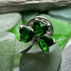 Irish Forever Shamrock Lapel Pin in Sterling Silver Brooch La Vie Bien Irish Forever Shamrock Lapel Pin in Sterling Silver