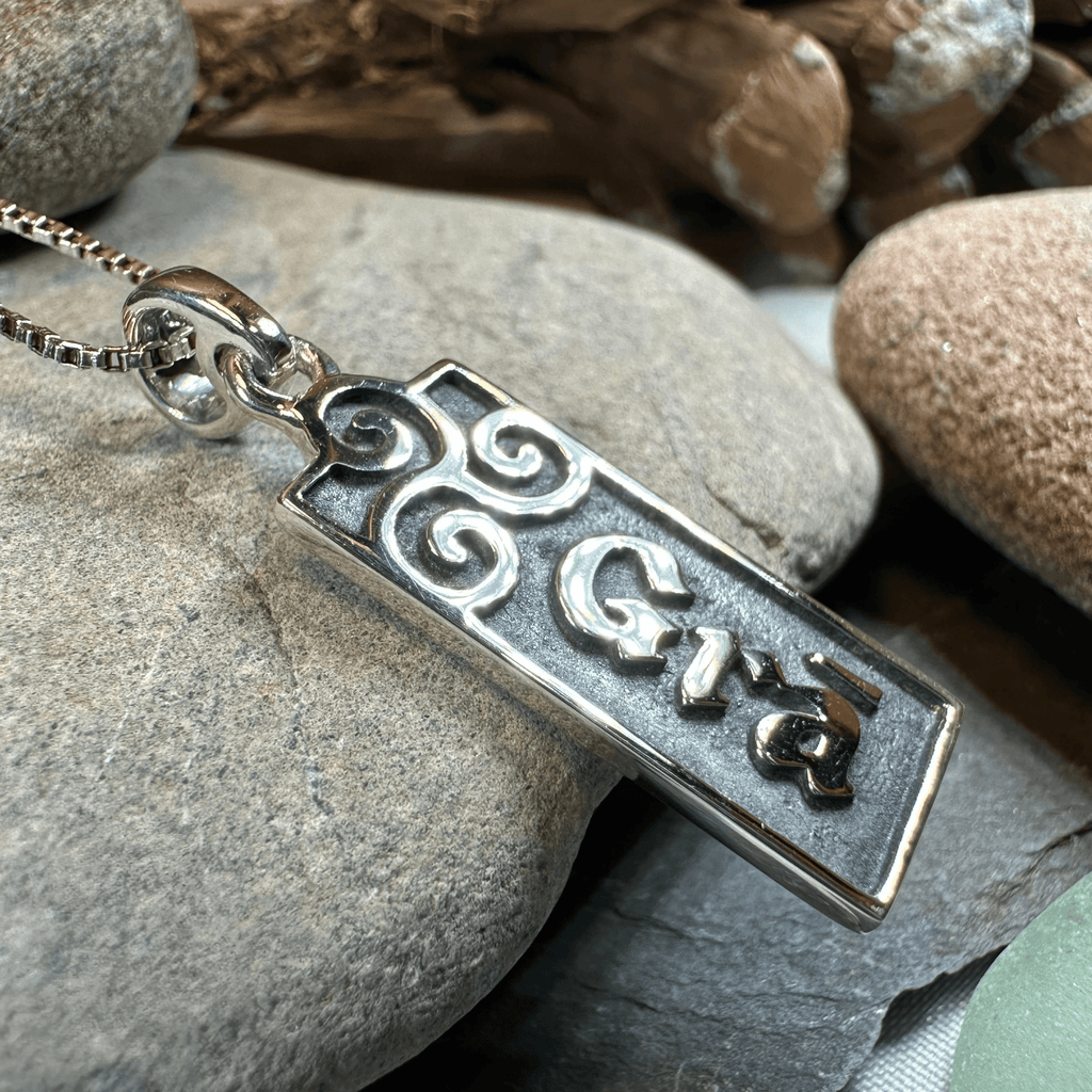 Irish Gaelic Love Grá Necklace in Sterling Silver Pendant La Vie Bien Irish Gaelic Love Grá Necklace in Sterling Silver