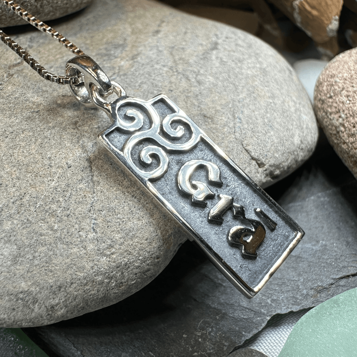 Irish Gaelic Love Grá Necklace in Sterling Silver Pendant La Vie Bien Irish Gaelic Love Grá Necklace in Sterling Silver