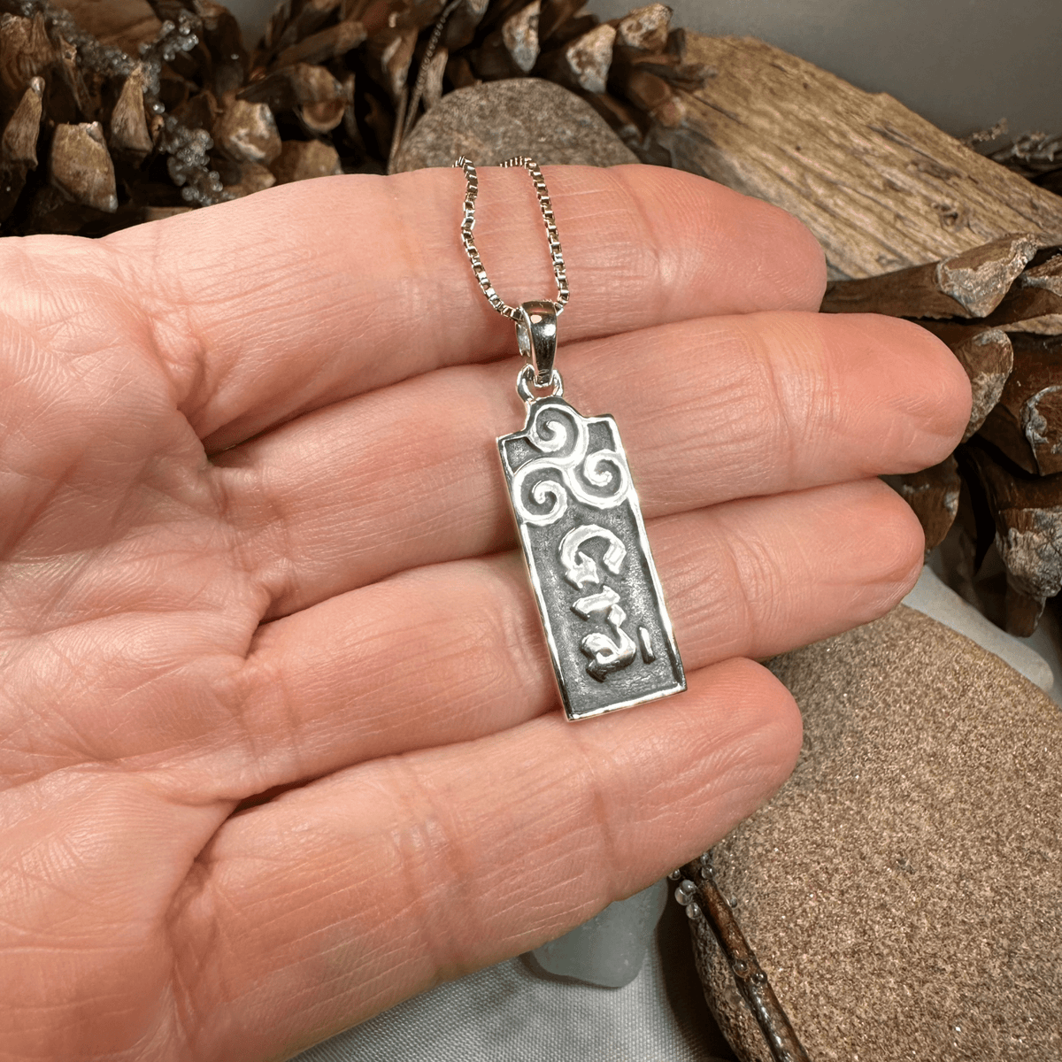 Irish Gaelic Love Grá Necklace in Sterling Silver Pendant La Vie Bien Irish Gaelic Love Grá Necklace in Sterling Silver