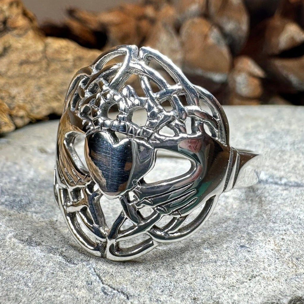 Irish Lace Claddagh Ring in Sterling Silver Ring La Vie Bien Irish Lace Claddagh Ring in Sterling Silver