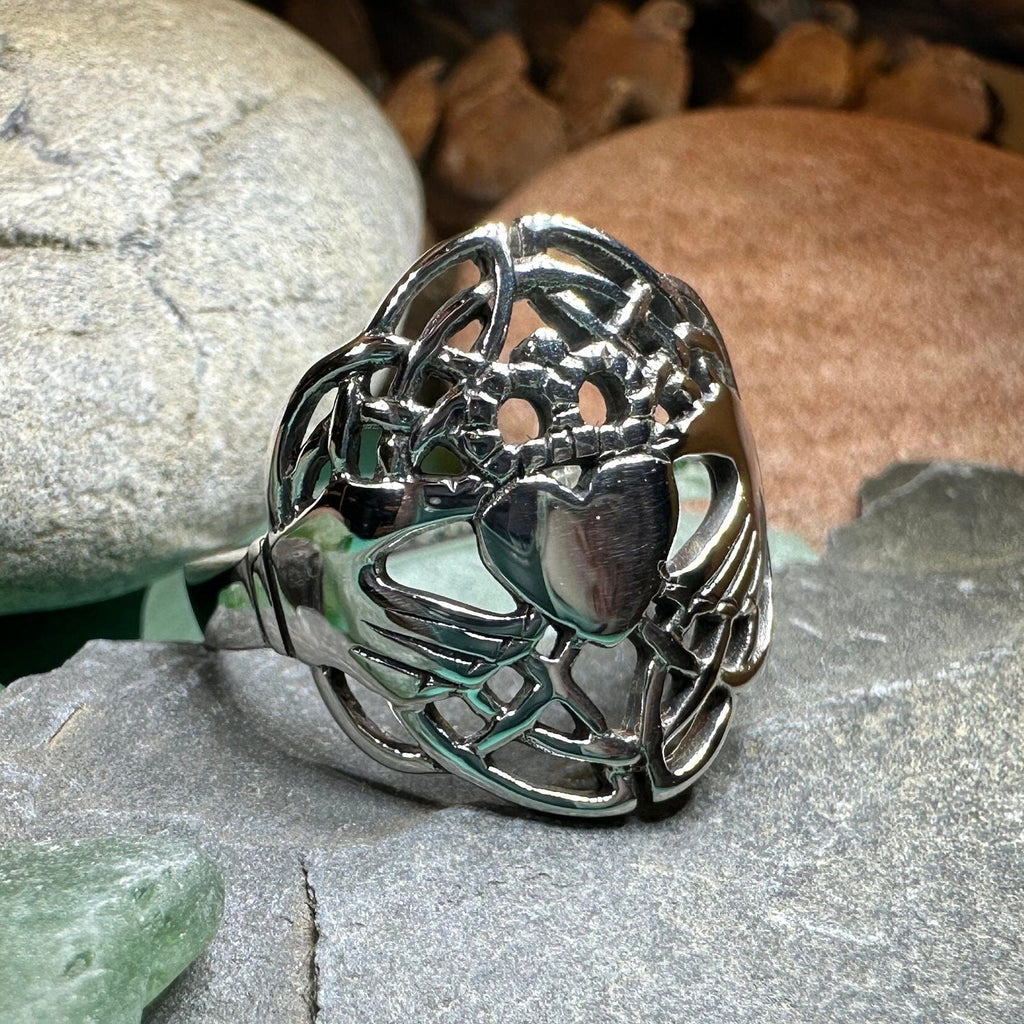 Irish Lace Claddagh Ring in Sterling Silver Ring La Vie Bien Irish Lace Claddagh Ring in Sterling Silver