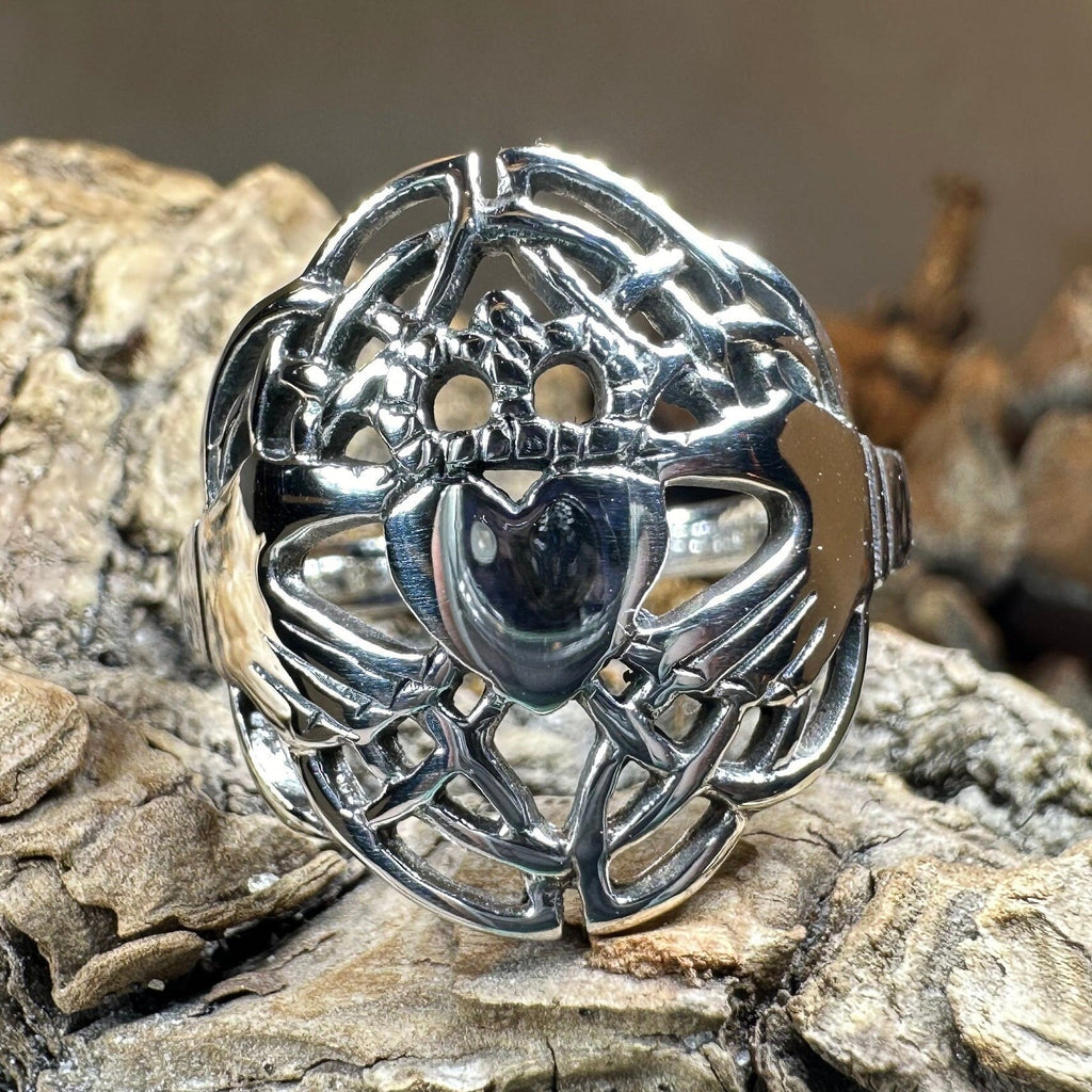Irish Lace Claddagh Ring in Sterling Silver Ring La Vie Bien Irish Lace Claddagh Ring in Sterling Silver